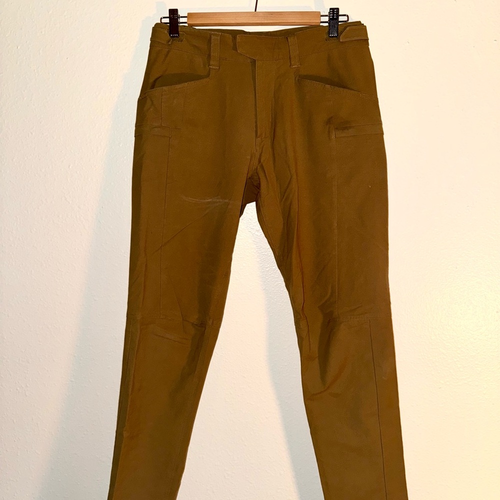 Brown Chinos with Flat-Front Waistband